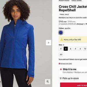 Lululemon Cross Chill Jacket RepelShell
